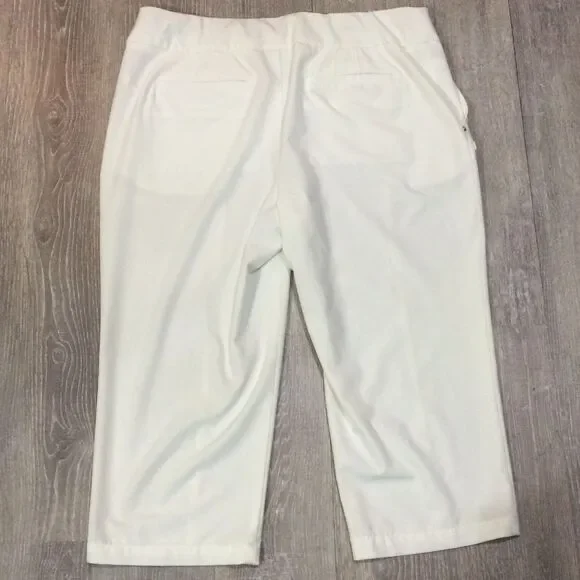 Chico's Zenergy Golf White Cropped Pants Size 2 Lightweight Stretch Activewear - Picture 3 of 4